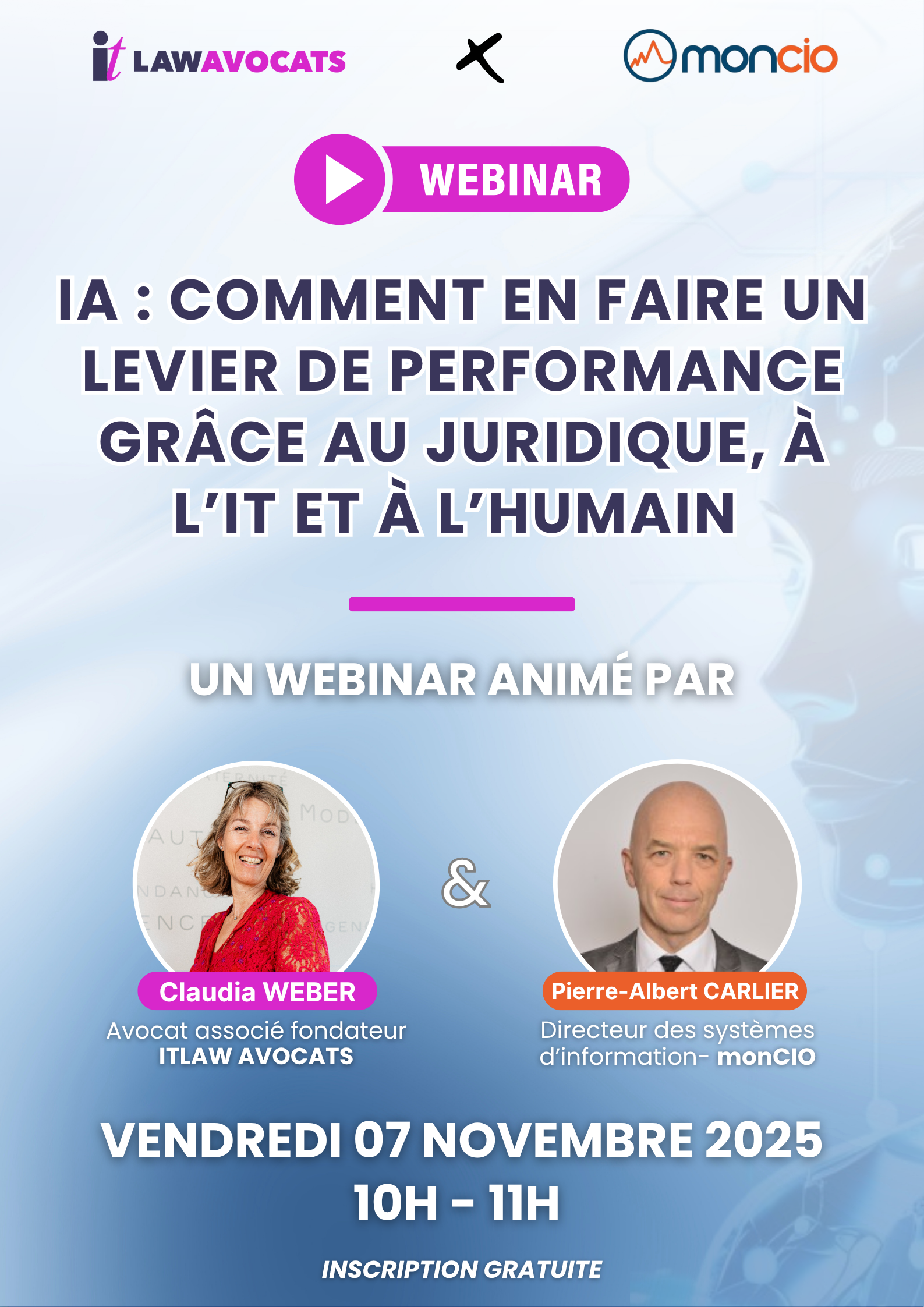 [ WEBINAR ] IA : comment en faire un levier de performance grâce au juridique, à l’IT et à l’humain